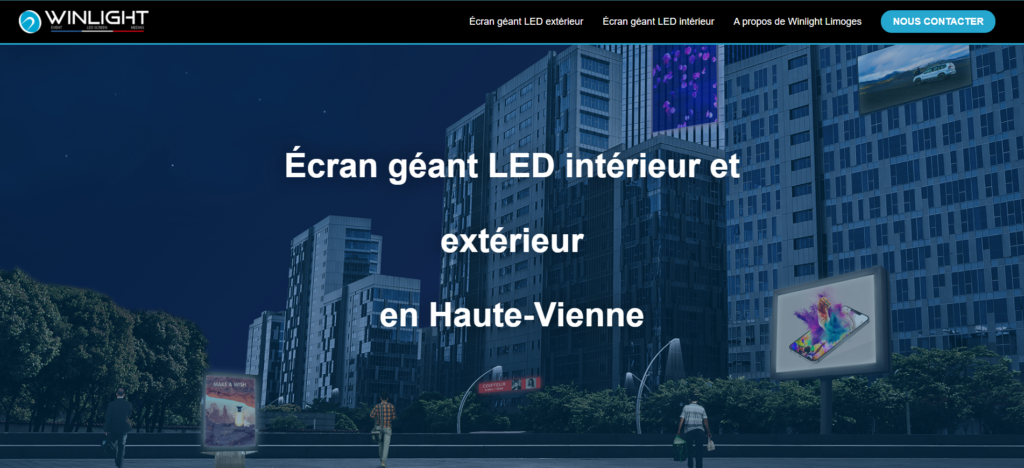Notre site internet proposant des écrans LED sur mesure en Limousin